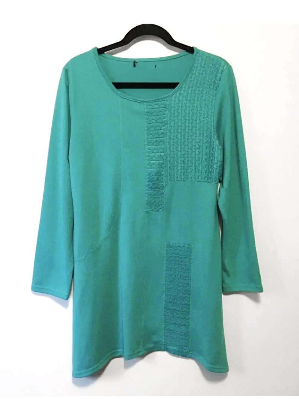 Papa Vancouver Long Textured Knit Turquoise Pullover Sweater